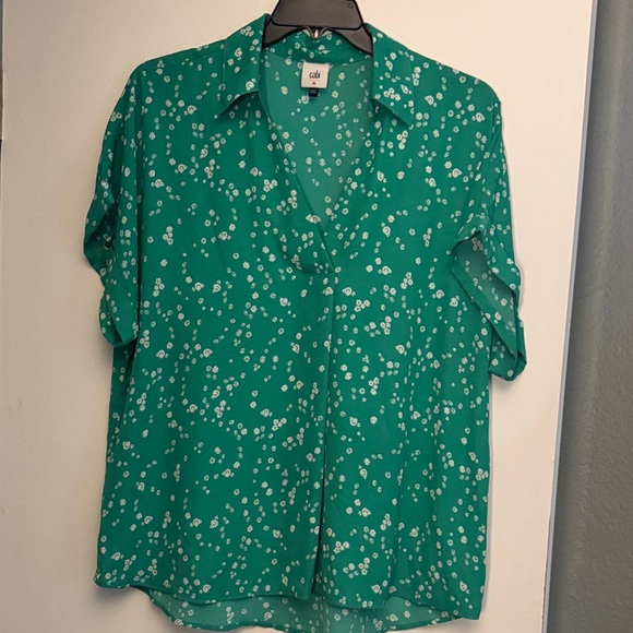 CAbi Tops - Cabi Replay Green Floral Blouse XL